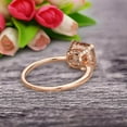 thumbnail image 5 of 7mm Cushion Cut 1.8 Carat Morganite Engagement Ring Wedding Ring 10k Rose Gold Unique Basket Prongs, 5 of 6
