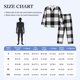 thumbnail image 4 of Fotbe White And Black Plaid Pijama de Hombre con Estampado de Manga Larga, Conjunto de 2 Piezas, Ropa de Dormir Suave y Cómoda con Bolsillos-Large, 4 of 7