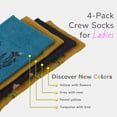 thumbnail image 3 of Cosyfeel Crew Socks for Women 4-Pack Soft Cozy Cotton Women's Cotton Eco-Friendly Cute Patterns Multicolor Women Sock (Flowers, 6-9 US), 3 of 7