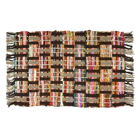 Sunrise Chindi Area Rag Rugs Recycled Multi-Color Woven Fabric Casual For Home Decor Dorm Living Room