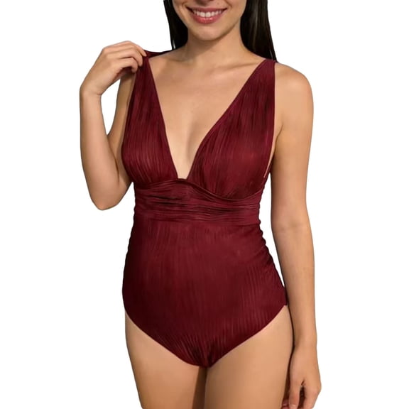 TGPMGRZ Women's Maternity One Piece Swimsuit Adjustable Straps V Neck Bathing Suit Swimwear #02 , Size L