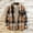 Brown, variant on Men's Casual Plaid Shirt Plus Size Color Block Button Down Shirt Loose Fit Lapel Long Sleeve Shirt