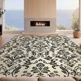 thumbnail image 2 of Design&I 8'x10' Washable Area Rug Cream Ornate Beige Motifs Subtle Weathered Finish Rectangular for Living Room, Family Extra Large Skid-Resistant Low Profile, 2 of 7