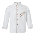 thumbnail image 1 of Executive Chef Jacket, Catering Coat Food Services Kitchen Work Wear with Contrast Piping and Buttons L, 1 of 7
