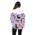 thumbnail image 4 of FORMRS Womens Scarf Winter Soft Long Big Warm Shawls Wrap Tassel Scarves, Light Purple Halloween Black Cat, 4 of 9