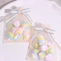 BalsaCircle 50 White 3" Pre Tied Mini Grosgrain Ribbon Stitched Twist Tie Bows Gift Wrapping Favor