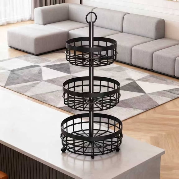 3-Tier Fruit Basket, Detachable Vegetable Bread Basket Display Storage Stand, Design for Kitchen, Bathroom Organization