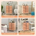 thumbnail image 3 of AOJDVE 10 Drawers Rolling Cart, Classroom Organizers, Storage Cart with Wheels, for Teacher Office Home School Supplies Tool Craft Art Paper, Peach Fuzz, 3 of 17