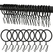 Armscye 44 Pack Metal Drapery Curtain Rings, 1.75 Inch Inner Diameter, Heavy Duty Rustproof Metal Drapery Rings with Pinch Pleat Curtain Hooks, Decorative Clips Rings Fits Up to 1.5" Rods