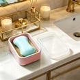 thumbnail image 5 of Enhanced Leakproof Travel Soap Case,Shatter-Proof & Slip-Resistant Silicone Shampoo Bar Holder, Large Bar Soap Container with Draining Layer-Soap Saver Pad (Pink), 5 of 7