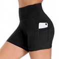thumbnail image 6 of Women's High Waisted Biker Shorts Stretchy Workout Yoga Shorts with Pockets, 6 of 7