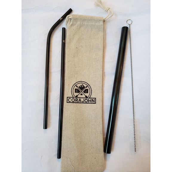 Reusable Stainless-Steel Straw (Black)