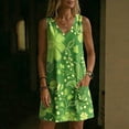 thumbnail image 5 of QUNYINEY Casual Summer Sundresses for Women Sleeveless Floral A Line Mini Tank Dress Beach V Neck with Pockets Loose Fit Dresses, 5 of 7