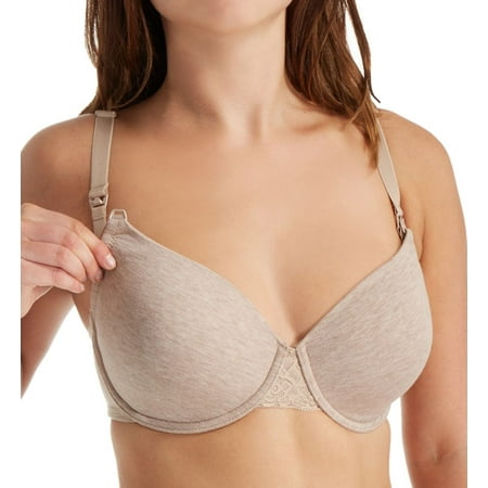 

Women s La Leche League 4236 Cotton Blend T-Shirt Nursing Bra with J-Hook (Wheat 36B)