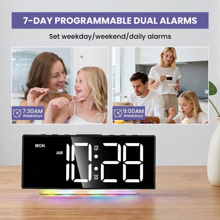 Daybetter Digital Bedside Alarm Clock with RGB Night Light photo 2