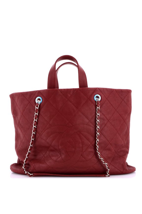Pre-Owned Timeless Shopping Tote Quilted Caviar Large By Rebag