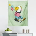 thumbnail image 1 of Bike Party Tapestry, Cartoon Drawn Old Classic Clown Riding Bicycle and Colorful Balloons, Fabric Wall Hanging Decor for Bedroom Living Room Dorm, 5 Sizes, Pale Green Multicolor, by Ambesonne, 1 of 1