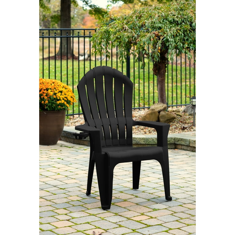 Adams Big Easy Outdoor Resin Adirondack Chair with Cup Holder Black Walmart