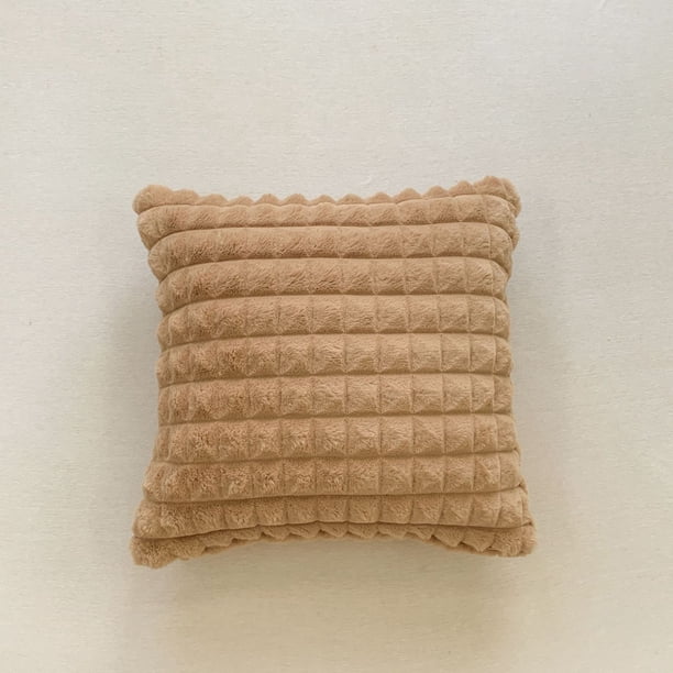 Funda de almohada de peluche cremoso, suave y pesada, para sofá, sala de estar, reposacabezas, funda de almohada