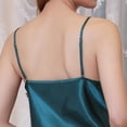 thumbnail image 5 of LYMAYTER Women's Silk Nightgown Lace Trim V Neck Chemise Sleepwear Mini Slips S-2XL, 5 of 8