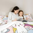 thumbnail image 5 of Homewish Cartoon Unicorn 3 Pieces Queen Comforter Set for Kids Teens,Kawaii Rainbow Animal Ultra Soft Bedding Sets,Dreamy Princess Bedding Comforter Set Breathable,Super Cozy Room Decor, 5 of 8
