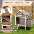 thumbnail image 7 of Petsblublu Wooden Small Chicken Coop Outdoor Hen House with 2 Nesting Box, 32" L x 23.6" W x 36.6" H, 7 of 7