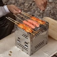 thumbnail image 1 of Camping Wood Burning Stove Portable Folding Stainless Steel Backpack Stove Barbecue Grill Outdoor Picnic And Hiking Trip, 1 of 8