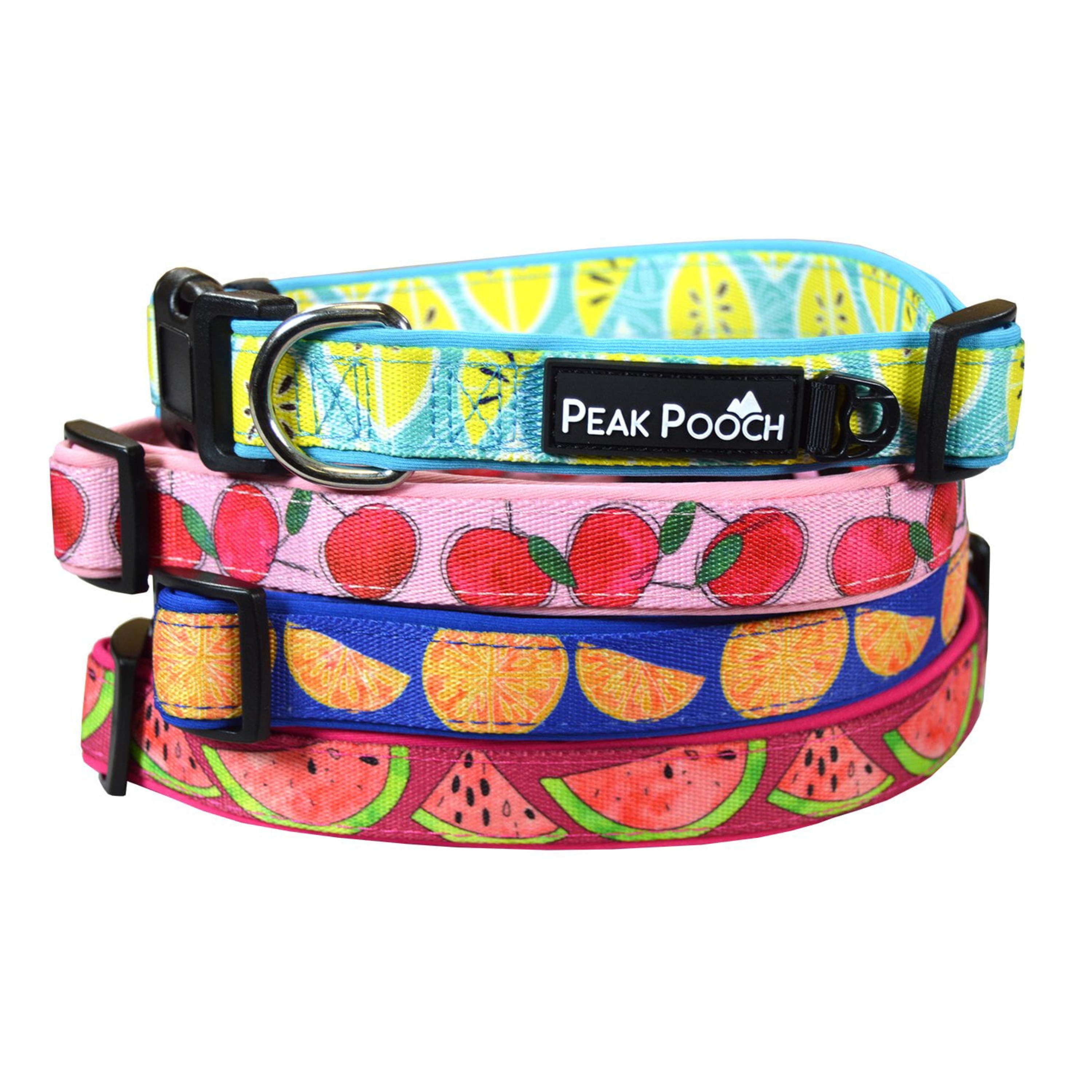 Peak Pooch Adjustable Soft Padded Dog Collar Red Large