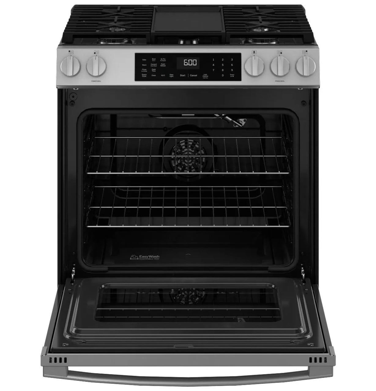 General Electric 30 in Slide-In Double Oven Gas Range in Silver