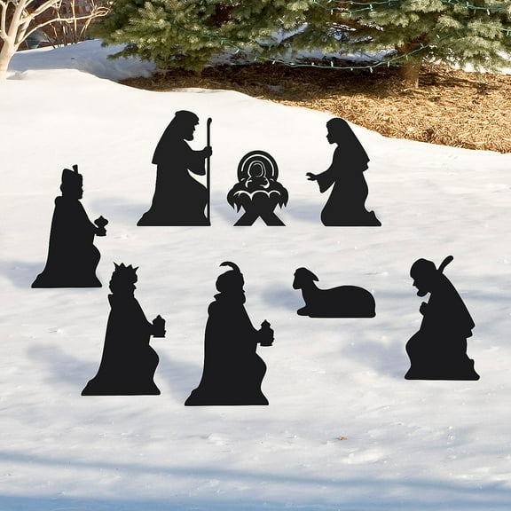 Black Silhouette Nativity Yard Set - 8 Pc