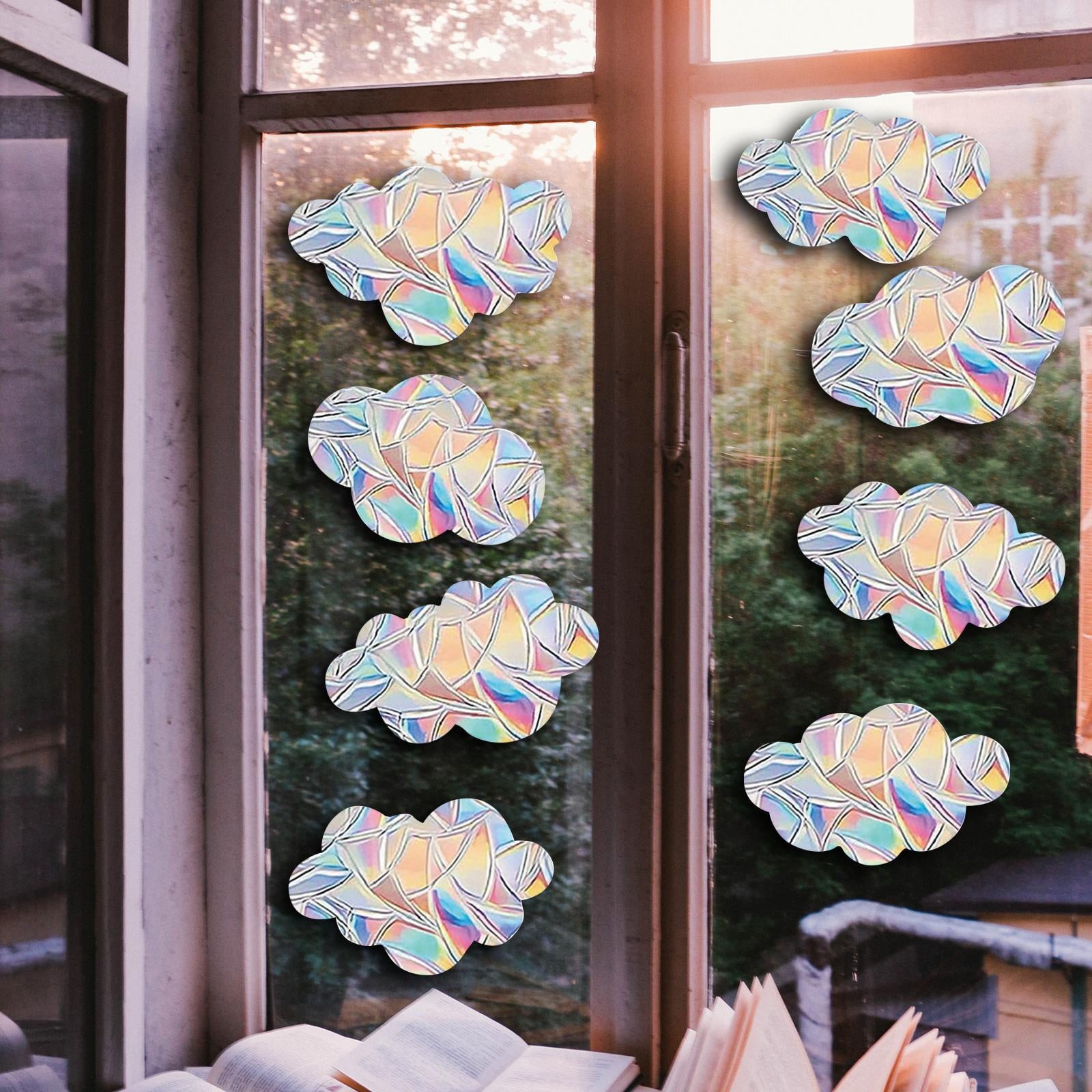 Rainbow Window Stickers Window Clings for Bird Strikes Rainbow Window Film  Anti Collision Window Decals for Glass Door Bedroom 