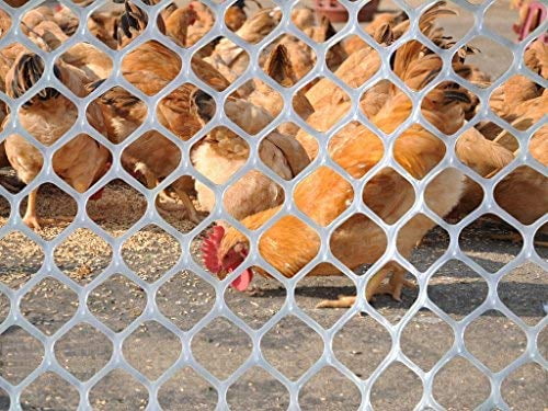 V Protek PVC Poultry Net Garden Chicken/Rabbit/Duck Mesh Wire Fence White 