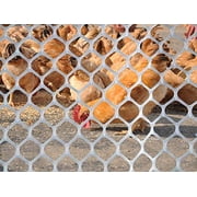 V Protek Plastic Poultry Fence- 3x15ft High Strength Poultry Netting,Chicken/Racoons/Gophor/Snakes Net Fence ,2/5 Mesh,White