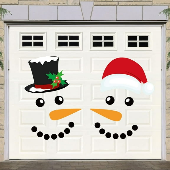 22 Pieces Merry Christmas Decorations Garage Door Decor Snowman Magnets Stickers Refrigerator Decal Face Set Reflective Car Magnetic for Xmas Holiday Fridge