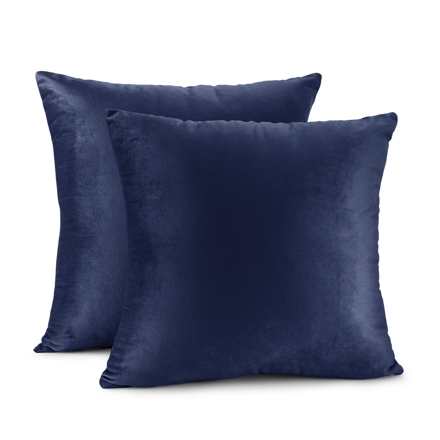 Clara Clark Plush Solid Decorative Microfiber Square Throw Pillow Cover with Throw Pillow Insert for Couch, Royal Blue, 22"x22"", 4 Piece Decorative Soft Throw Pillow Set