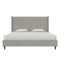 thumbnail image 4 of DHP Eveline Upholstered Platform Bed Frame with High Wingback Headboard, King, Textured Gray Canvas, 4 of 20