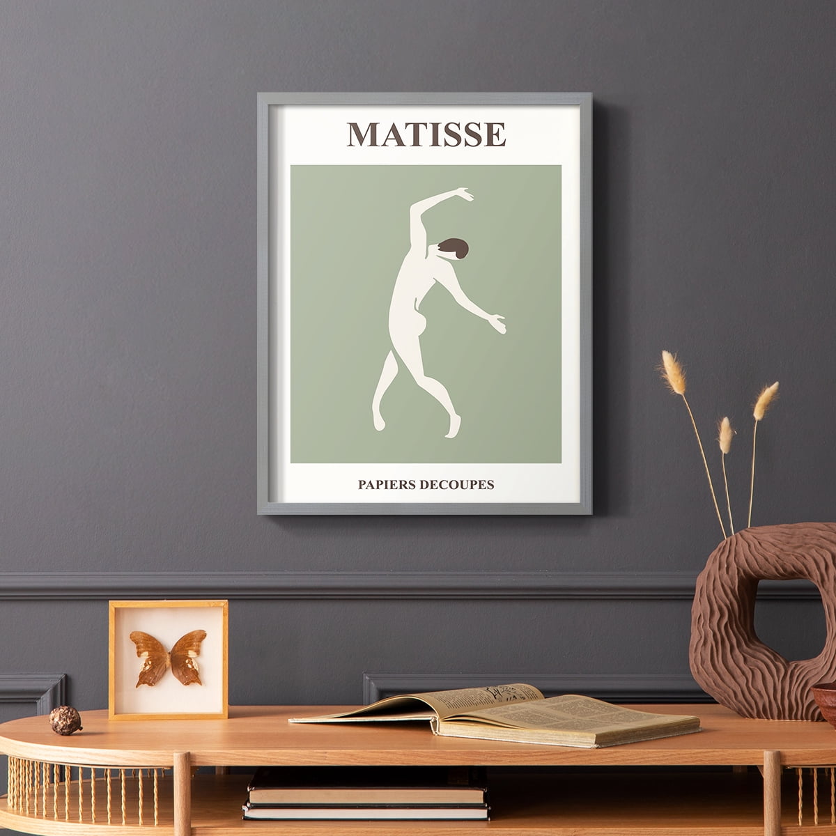 Matisse CXII Framed Print in Gray Solid Wood 8 x 10 Framed Print