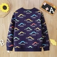 thumbnail image 3 of lnmuld Boys Long Sleeve Dinosaur Print Sweatshirt Soft Casual Pullover Top for Toddler Kids Comfortable Daily Wear Size:6-7 Years, 3 of 9