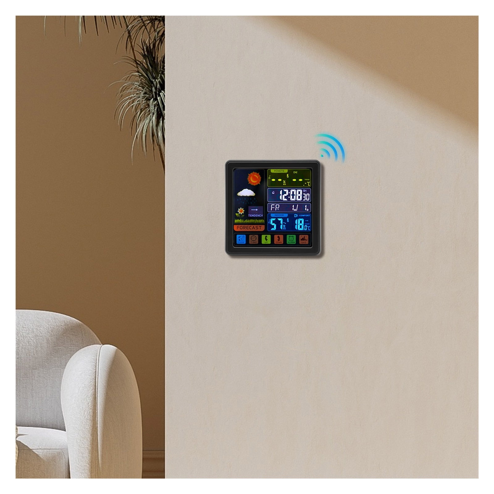 Weather Station with Wireless Outdoor Indoor Sensor, Color Display, Weather Forecast, Temperature ,Real-Time