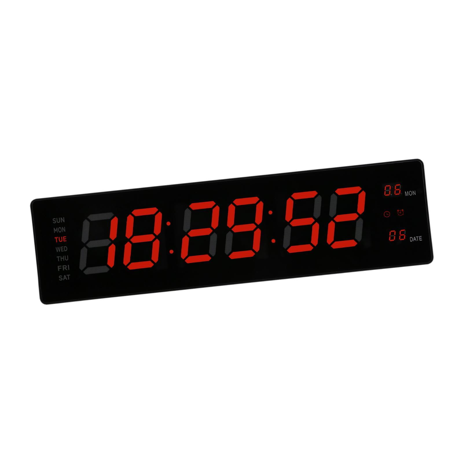 Baoblaze LED Digital Clock Bedroom Display Date Calendar Bar Wall Hanging Alarm Clock Red