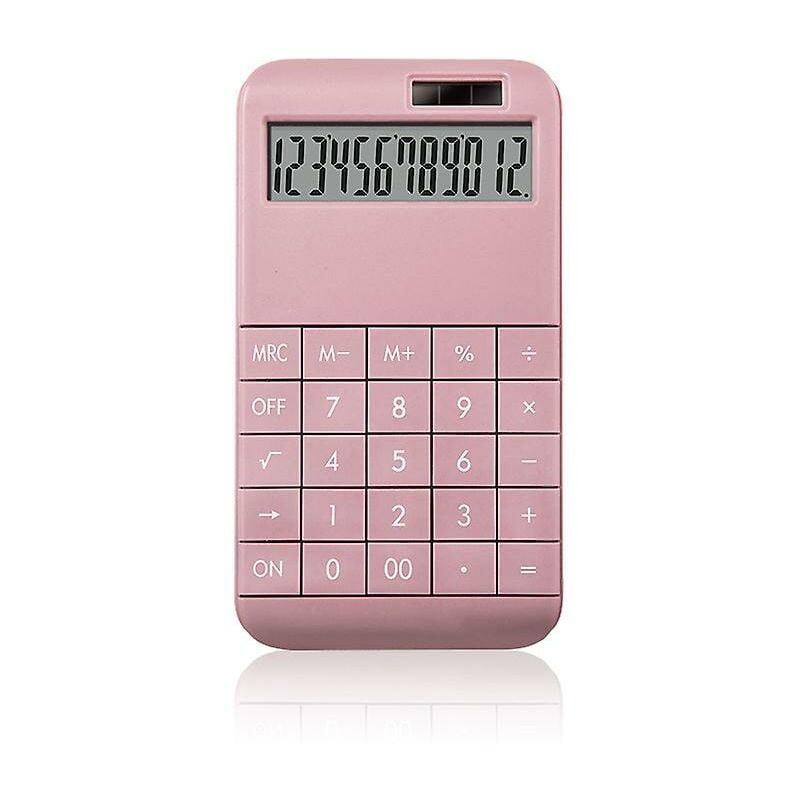 Scientific Calculator Pink Portable Handheld Calculator for Students Battery Power Electronic Calculator with 12-Digit Led Display 