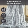 thumbnail image 2 of TOPCHANCES Faux Fur Throw Blankets, Soft Luxury Plush Blanket, Warm Fleece Throw Blanket for Bed Sofa Couch (Light Grey, 78*63in), 2 of 9