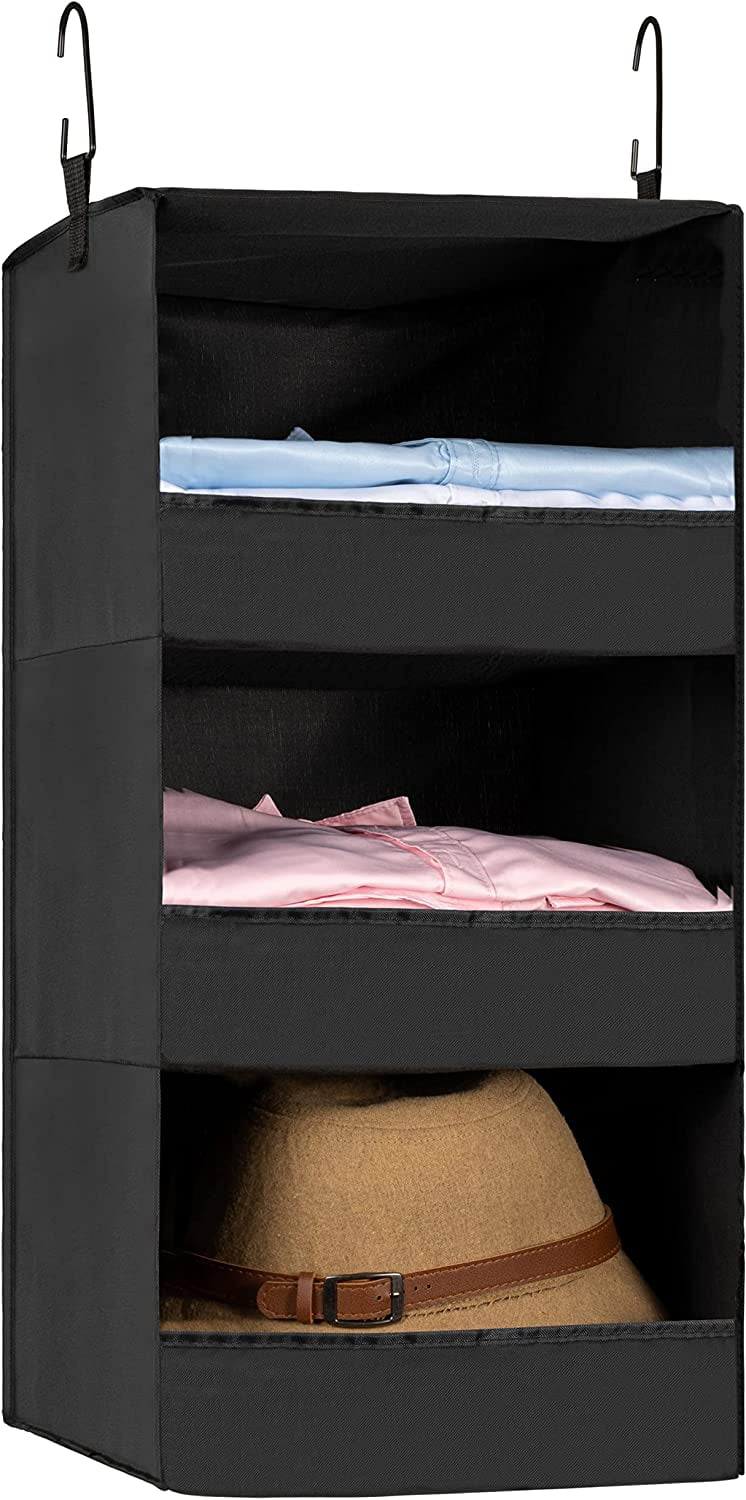 3Shelf Hanging Closet Organizers and Storage, Collapsible Closet