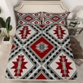 thumbnail image 2 of jejeloiu Ancient Bohemian Aztec Full Size Sheets,Rustic Western Tribal Bed Sheets,Red Gray Sheet Sets For Adults,Microfiber Bedroom Decor,4pcs, 2 of 7