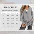 thumbnail image 3 of SWQZVT Hoodies for Women Long Sleeve V Neck Hooded Sweatshirts Casual Oversized Button Up Side Slit Women Pullover XL, 3 of 8