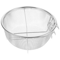 PENIKOKO Stainless Steel Deep Fryer Basket with Folding Handle for Kitchen Use Silver 11.5 x 4.5 Inches