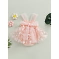 thumbnail image 4 of Fortune Baby Girls Butterfly Romper, Infant Sleeveless Tulle Patchwork Bodysuit Dress, 4 of 8