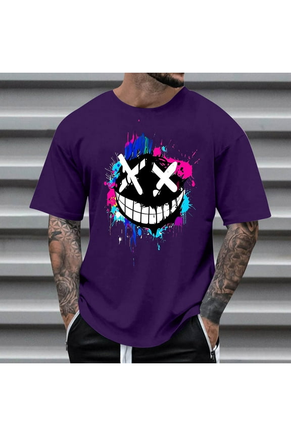 Mens Summer Funny Graphic Tee Men's Shirt Short Sleeve Novelty Graphic Shirts for Men & Teens Cool Printed Athletic Tee Shirt 3X 4X 5X Available In Big & Tall)