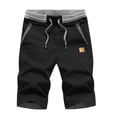 thumbnail image 1 of Pantalones cortos para hombre, pantalones cortos de vestir para hombre, pantalones cortos casuales de ajuste clásico con cordón, pantalones cortos de playa de verano con cintura elástica y bolsillos, 1 of 5