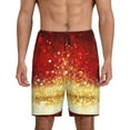thumbnail image 2 of Picia Red Gold Glitter Pajama Shorts for Men, Men's Pajama Bottoms, Sleepwear,Short Pajama Pants-Large, 2 of 9